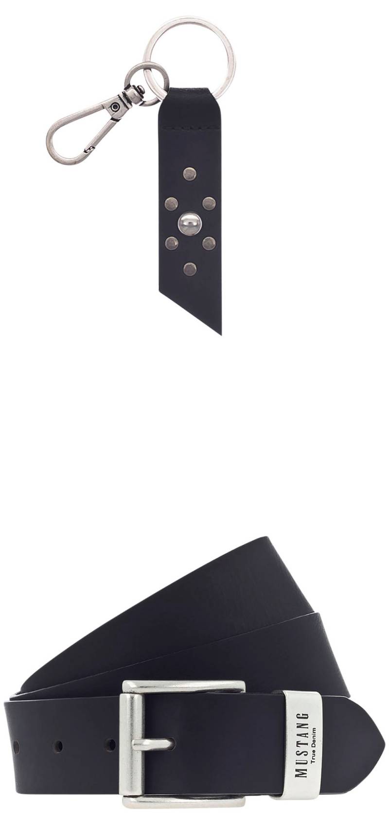 MUSTANG Ledergürtel, (Set, 2 St.), Set mit Schlüsselanhänger von mustang