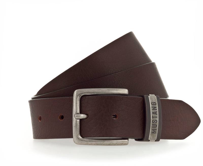 MUSTANG Ledergürtel, Mit grafischer Prägung verziert, im Vintage-Look, 4 cm von mustang