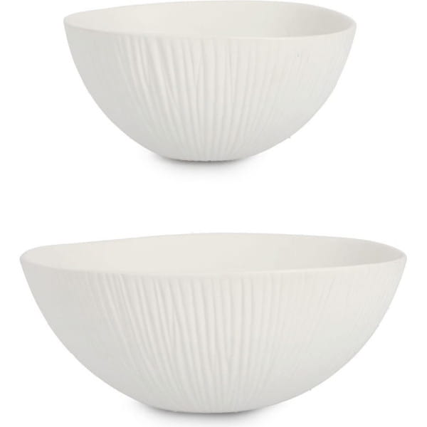 Deko Schale Striped weiss (2er-Set) von mutoni lifestyle