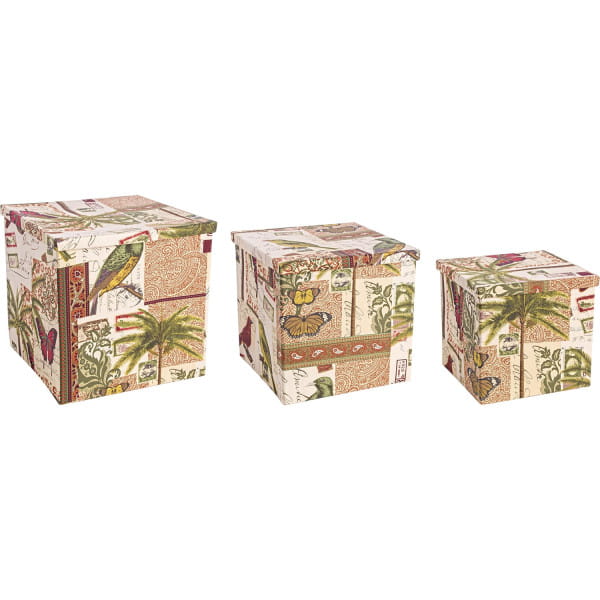 Faltenbox Botanic rot (3er-Set) von mutoni lifestyle