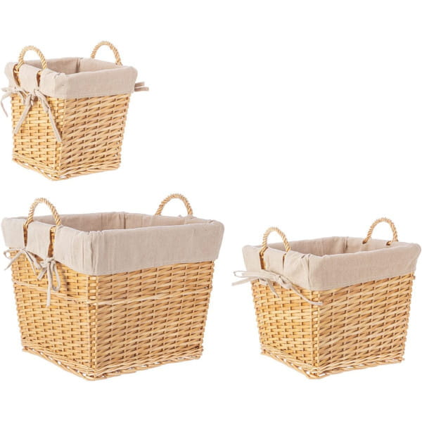 Korb Alesha quadratisch beige (3er-Set) von mutoni lifestyle