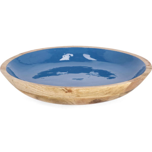 Schale Knossos Mangoholz blau rund 38 von mutoni lifestyle