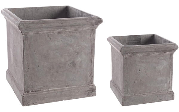 Vase Cement quadratisch Grau (2er-Set) von mutoni lifestyle