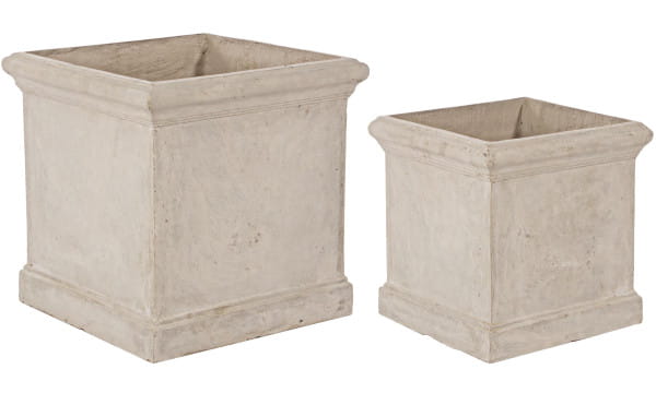 Vase Cement quadratisch Sand (2er-Set) von mutoni lifestyle