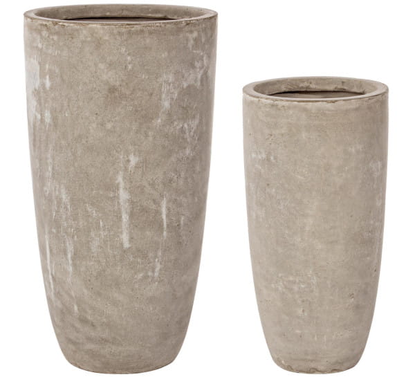 Vase Cement rund hoch Sand (2er-Set) von mutoni lifestyle