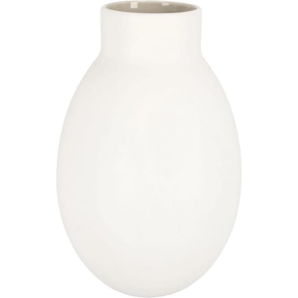 Vase Lacquer weiss taupe rund 19 von mutoni lifestyle