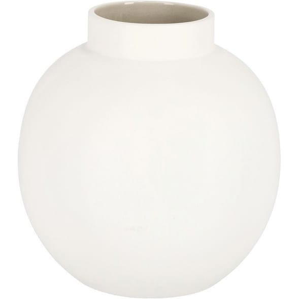 Vase Lacquer weiss taupe rund 22 von mutoni lifestyle