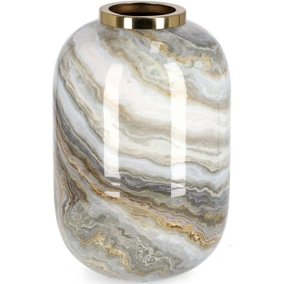 Vase Marsha grau gold rund 17 von mutoni lifestyle