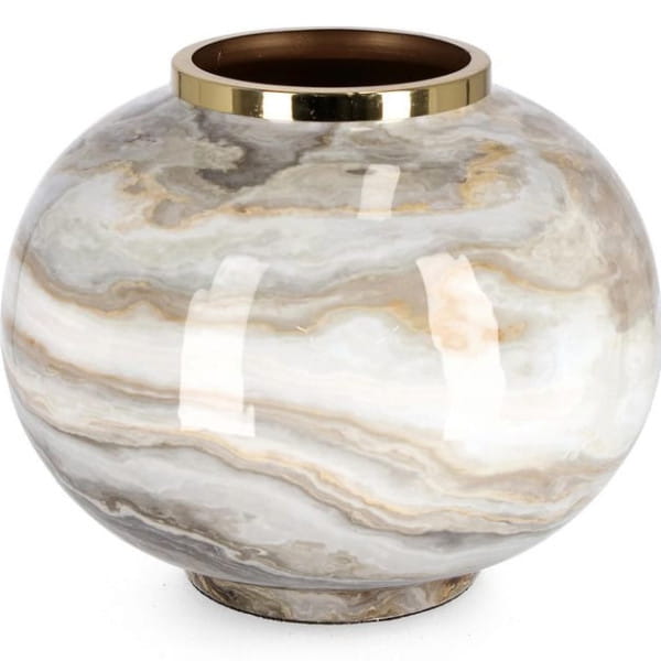 Vase Marsha grau gold rund 28 von mutoni lifestyle