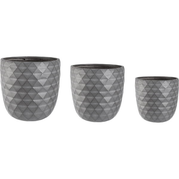 Vase Pyramid gewölbt anthrazit (3er-Set) von mutoni lifestyle