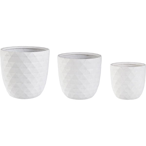 Vase Pyramid gewölbt weiss (3er-Set) von mutoni lifestyle