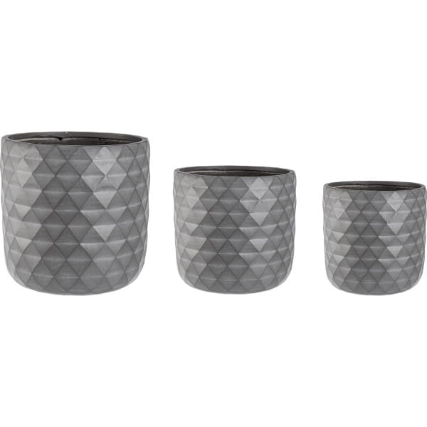 Vase Pyramid rund anthrazit (3er-Set) von mutoni lifestyle