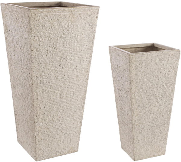 Vase Roccia quadratisch hoch Nature (2er-Set) von mutoni lifestyle