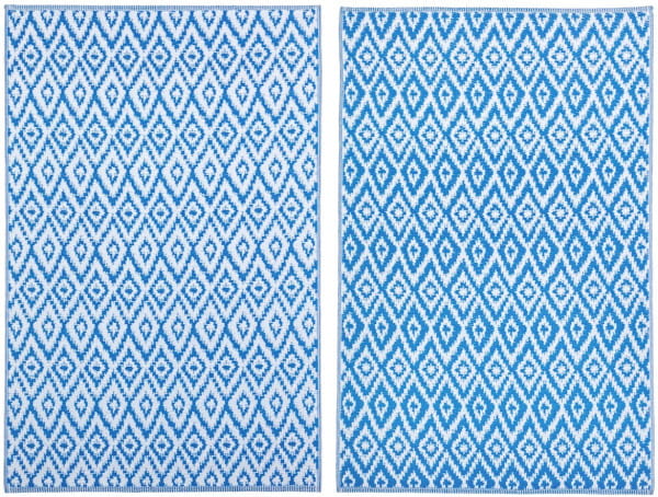 Wendeteppich Rhombus blau-weiss 180x120 von mutoni lifestyle