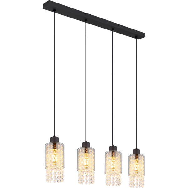 Hängeleuchte Backey Metall schwarz matt 4xE27 LED von mutoni light