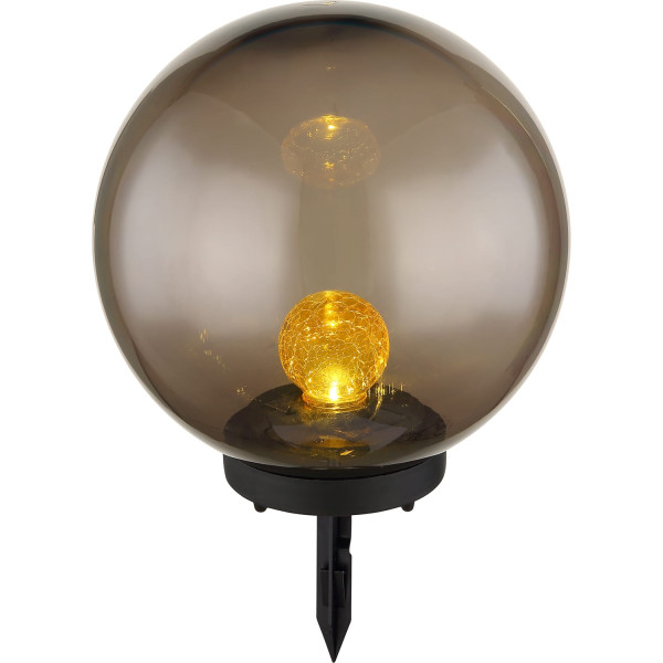 Solarleuchte Glas Kunststoff schwarz amber LED von mutoni light