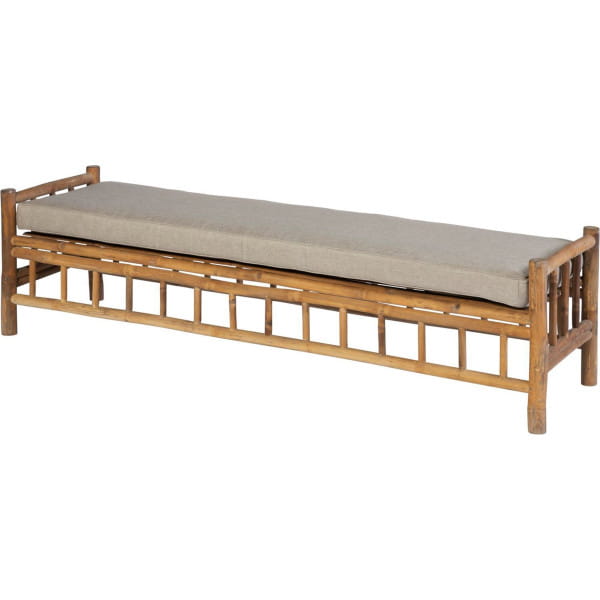 Gartenbank Bamboo inkl. Kissen taupe 180 von mutoni living