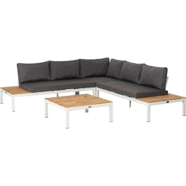 Gartenlounge La Vida Aluminium/Teak weiss 245x245 von mutoni living