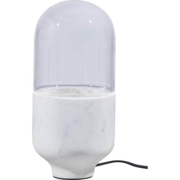 Tischlampe Asel Marmor Glas grau offwhite von mutoni living