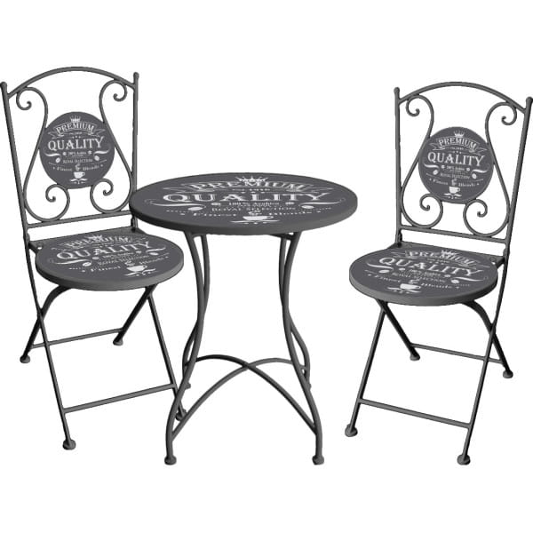 Bistro-Set Royal Stahl grau von mutoni pleasure