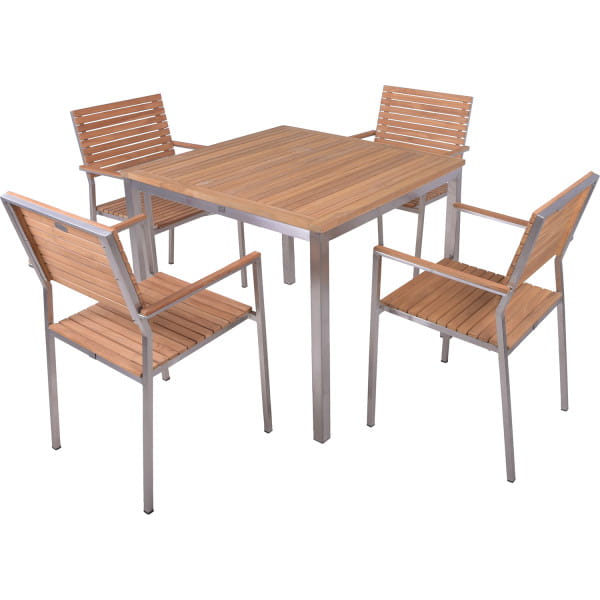 Garten Essgruppe Denver III Teak natur (5-tlg) von mutoni pleasure