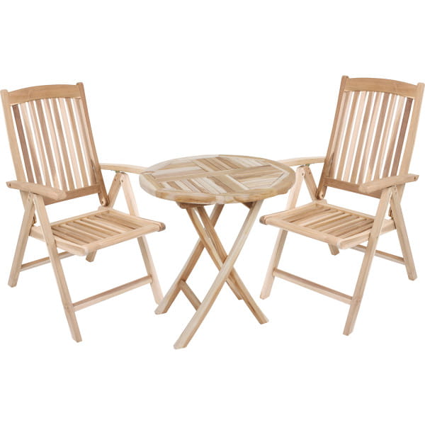 Garten Essgruppe Java II Teak natur (3-tlg) von mutoni pleasure