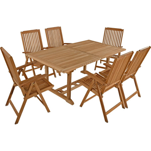 Garten Essgruppe Solo VIII Teak natur (7-tlg) von mutoni pleasure