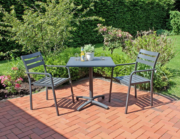 Garten Essgruppe Treviso Aluminium schwarz (3-tlg) von mutoni pleasure