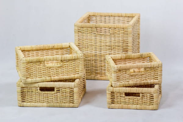 Korb-Set Java-H Rattan honig (5-tlg) von mutoni vintage