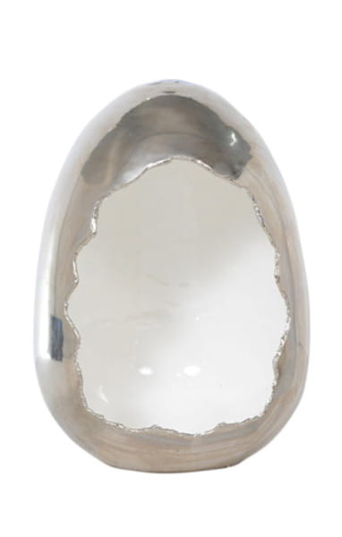 Windlicht Egg silber-weiss 30 von mutoni vintage