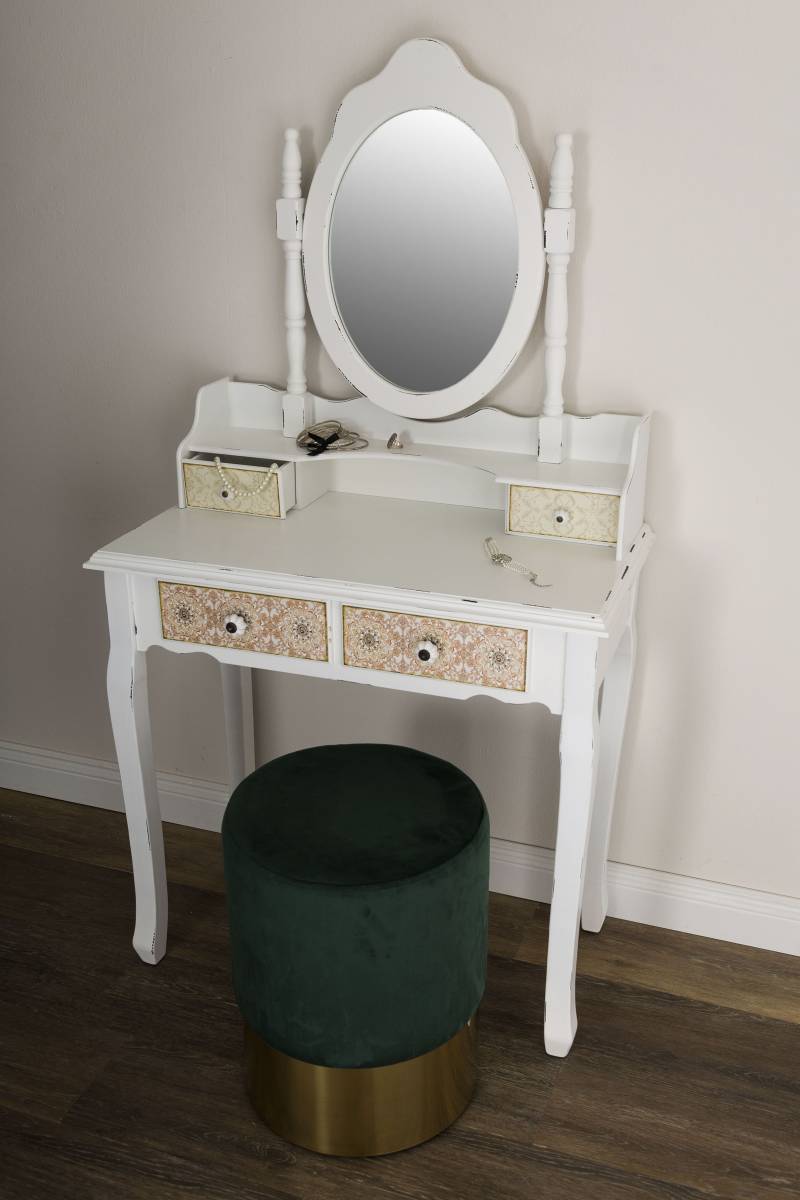 my Flair Schminktisch »Paisley«, Schminktisch, Frisierkommode, Shabby Chic Design mit 4 Schubladen von my Flair