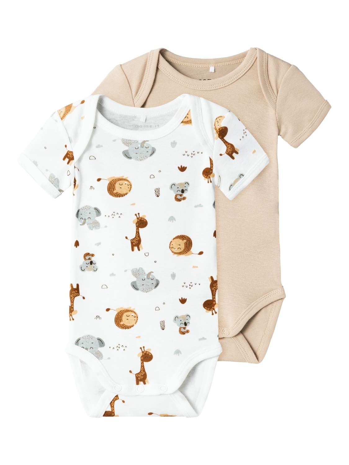 Name It Body »NBNBODY 2P SS BEIGE ANIMAL NOOS«, (Packung, 2 tlg.) von name it