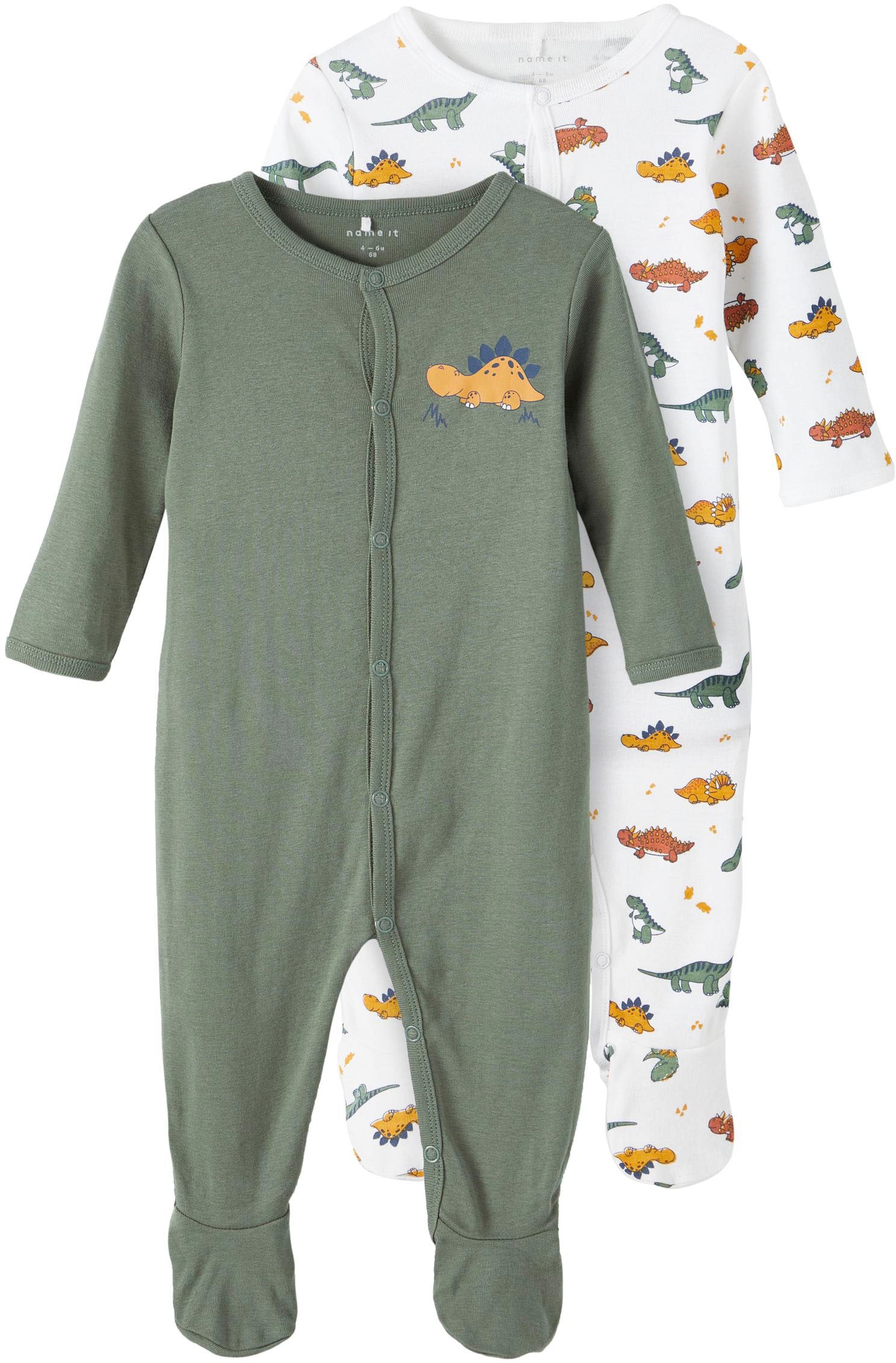 Name It Schlafoverall »NBMNIGHTSUIT 2P W/F LAUREL DINO«, (Packung, 2 tlg.) von name it