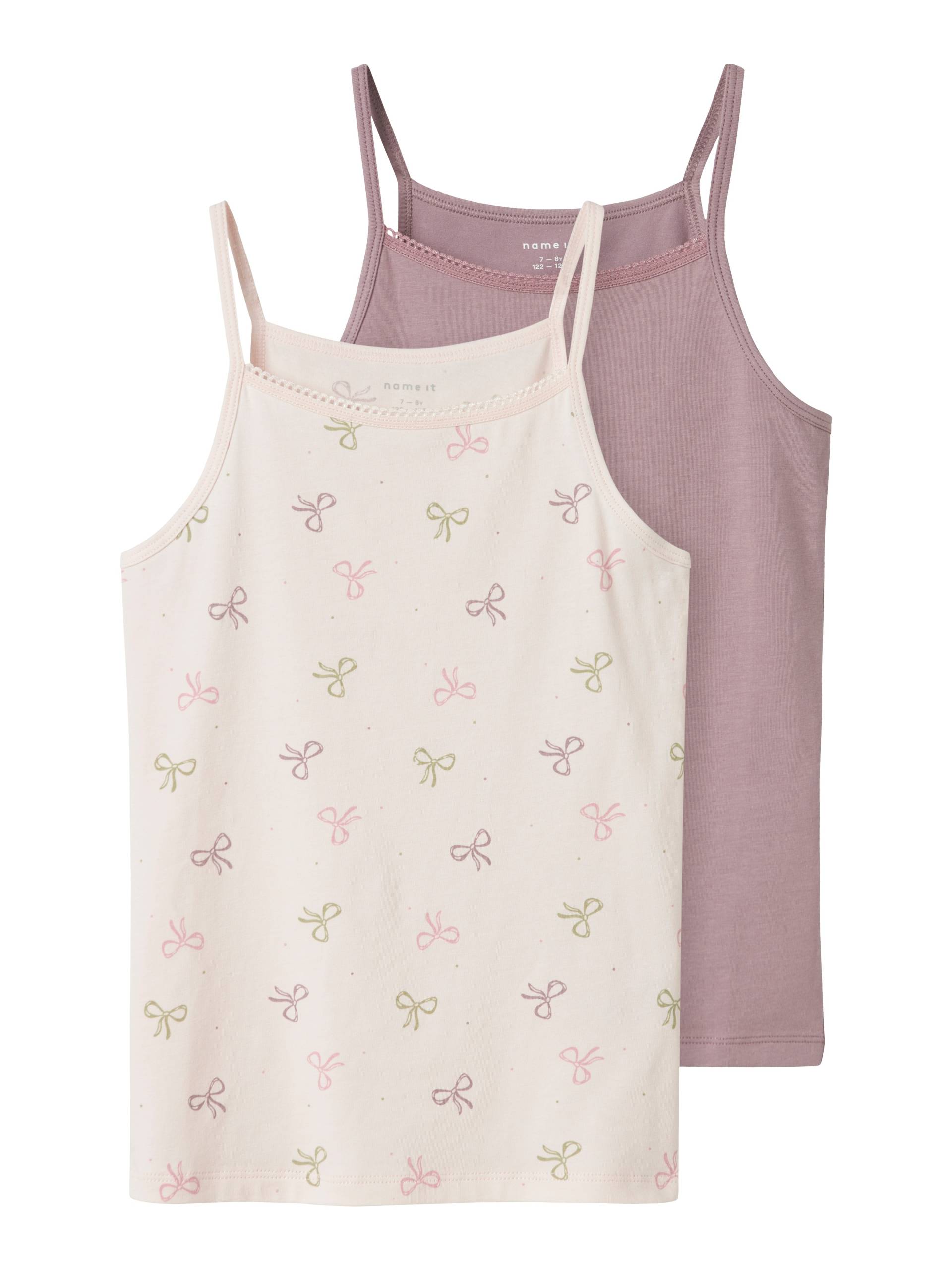 Name It Unterhemd »NKFSTRAP TOP 2P BARELY PINK BOW NOOS«, (Packung, 2 St.) von name it