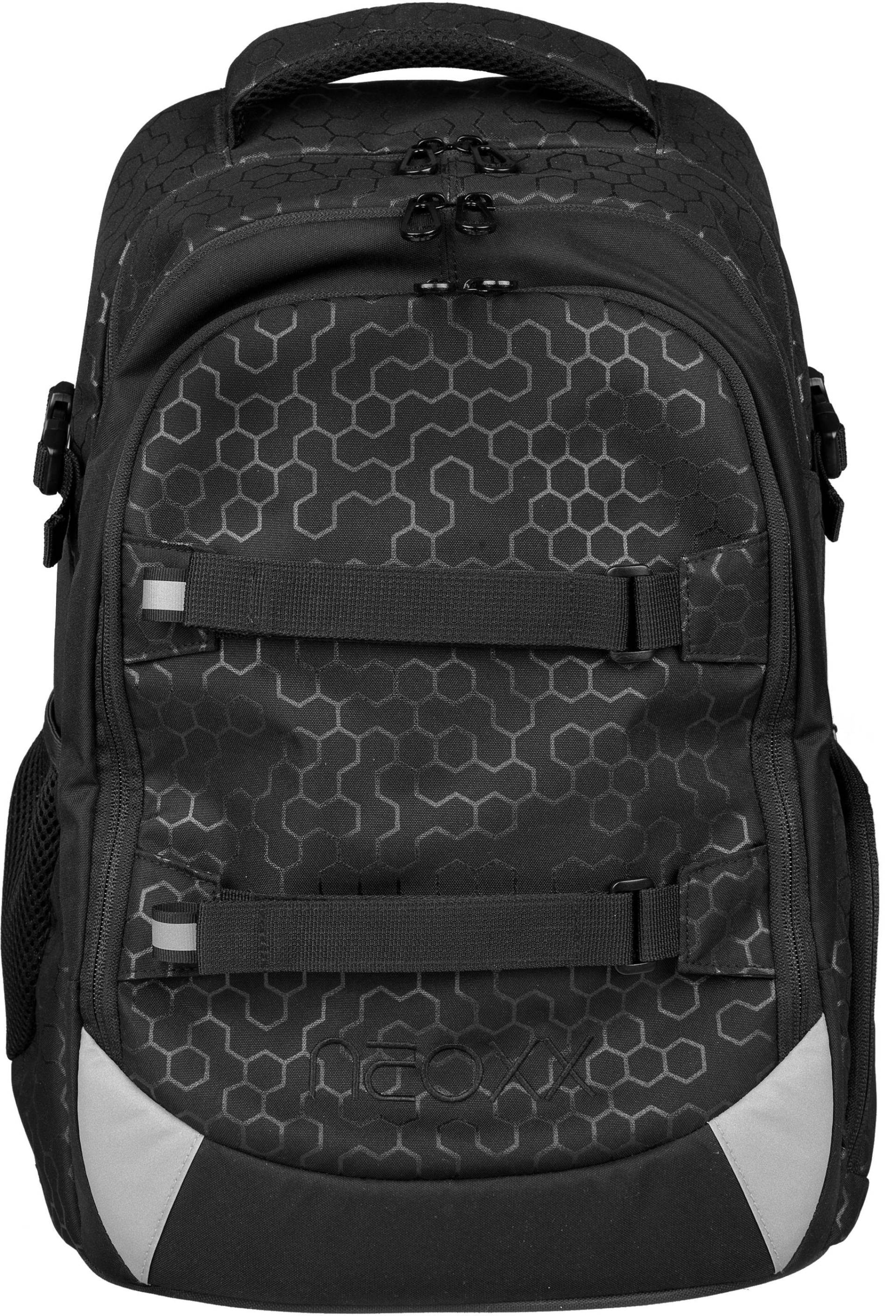 neoxx Schulrucksack »Active, Lost in black«, reflektierende Details von neoxx