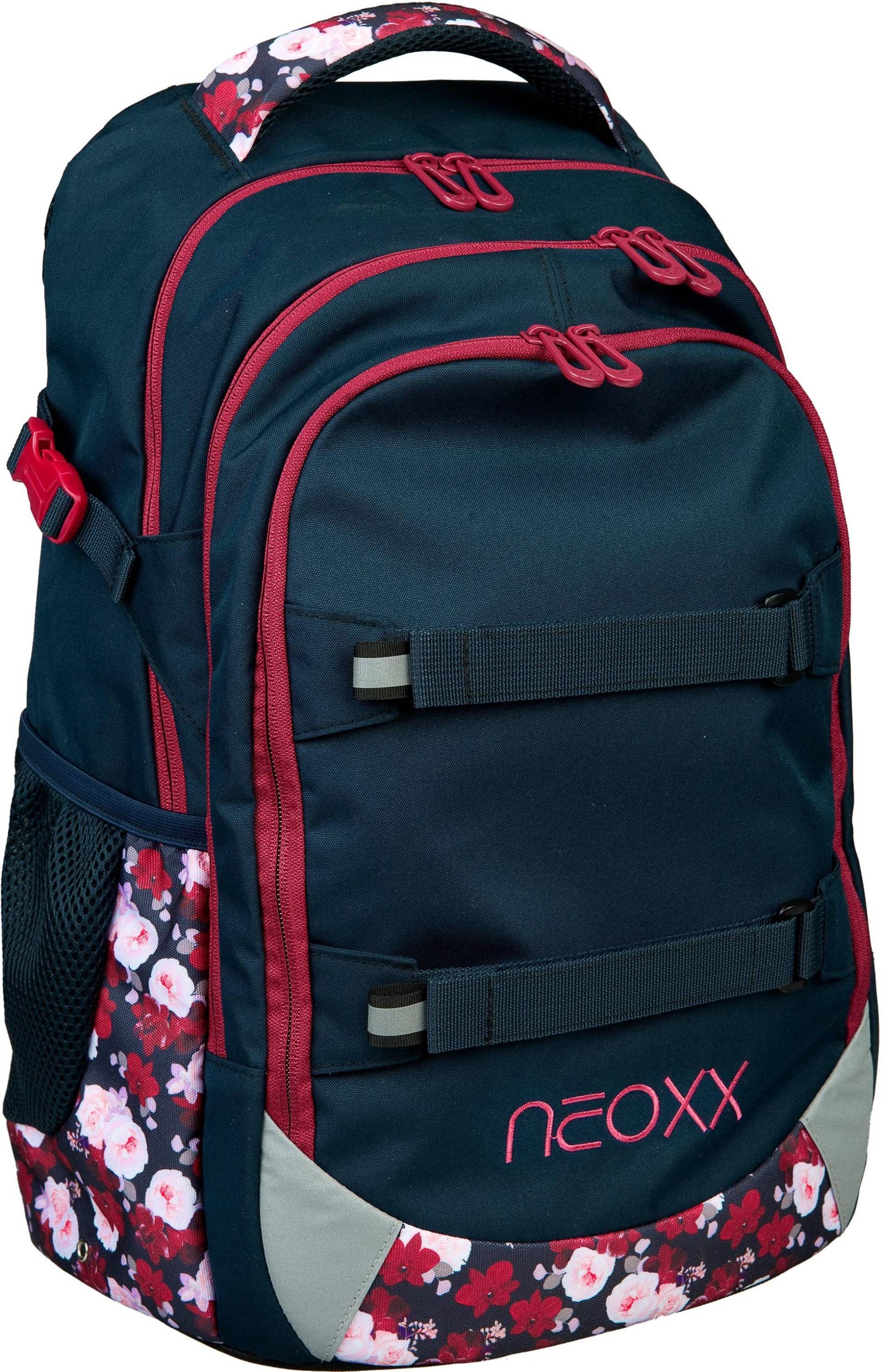 neoxx Schulrucksack »Active, My Heart Blooms«, reflektierende Details von neoxx