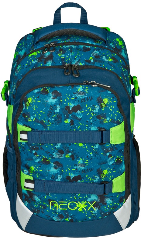 neoxx Schulrucksack »Active, Petrol Extreme«, reflektierende Details, aus recycelten PET-Flaschen von neoxx