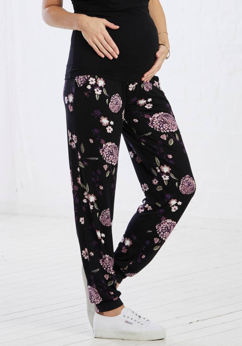 Neun Monate Umstandshose »Haremshose für Schwangerschaft und Stillzeit«, in bequemer Passform und mit Blumenmuster von neun monate