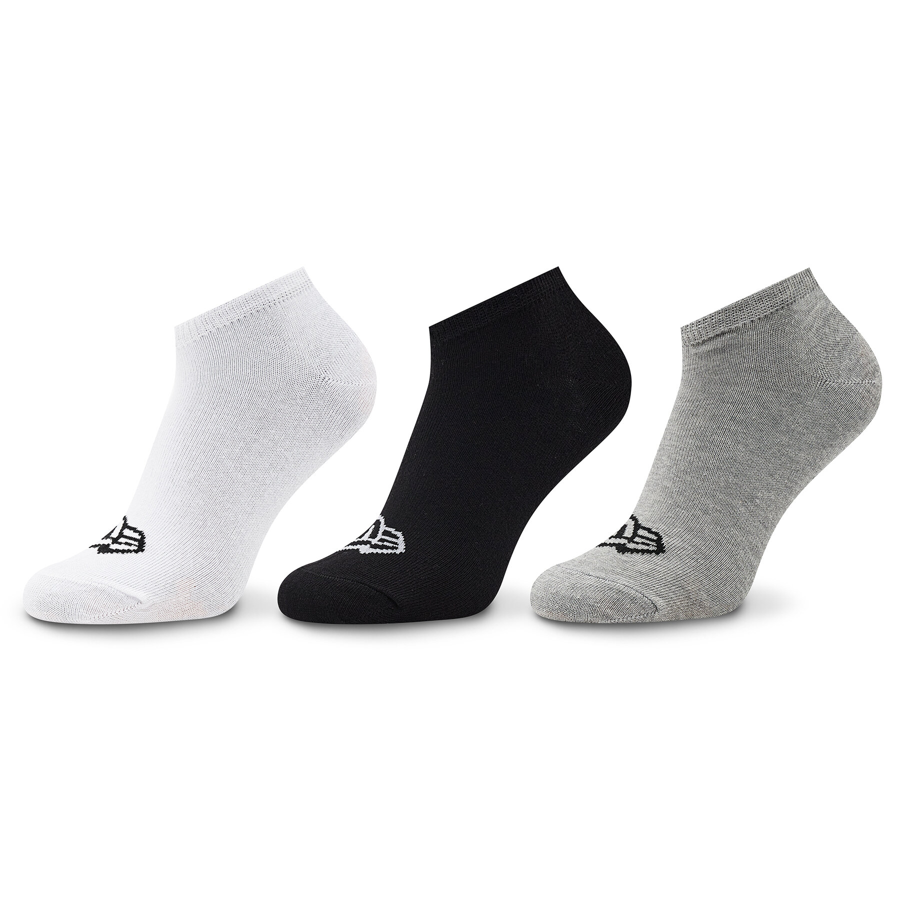 3er-Set niedrige Unisex-Socken New Era Flag Sneaker 13113639 Gra/Whi/Blk von new era