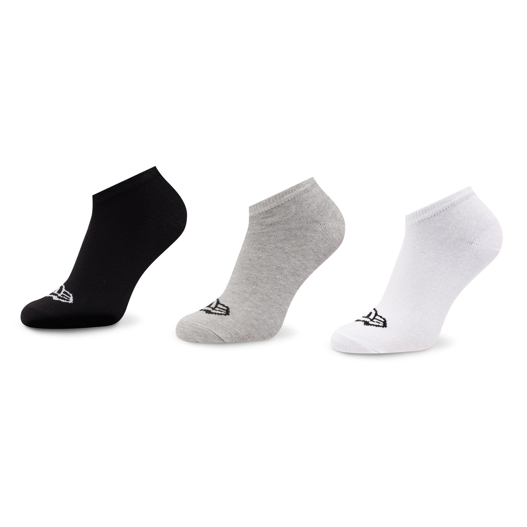 3er-Set niedrige Unisex-Socken New Era Flag Sneaker 13113639 Gra/Whi/Blk von new era