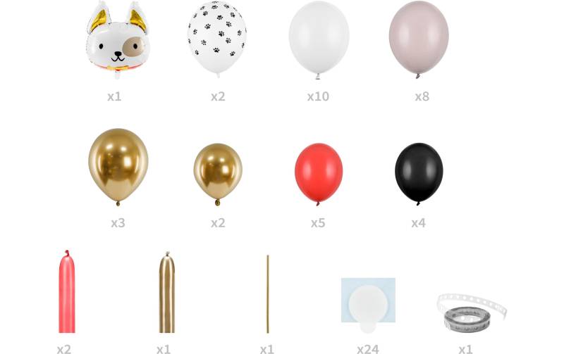 partydeco Aufblasbares Partyzubehör »Luftballon Hund Goldfarben/Weis« von partydeco
