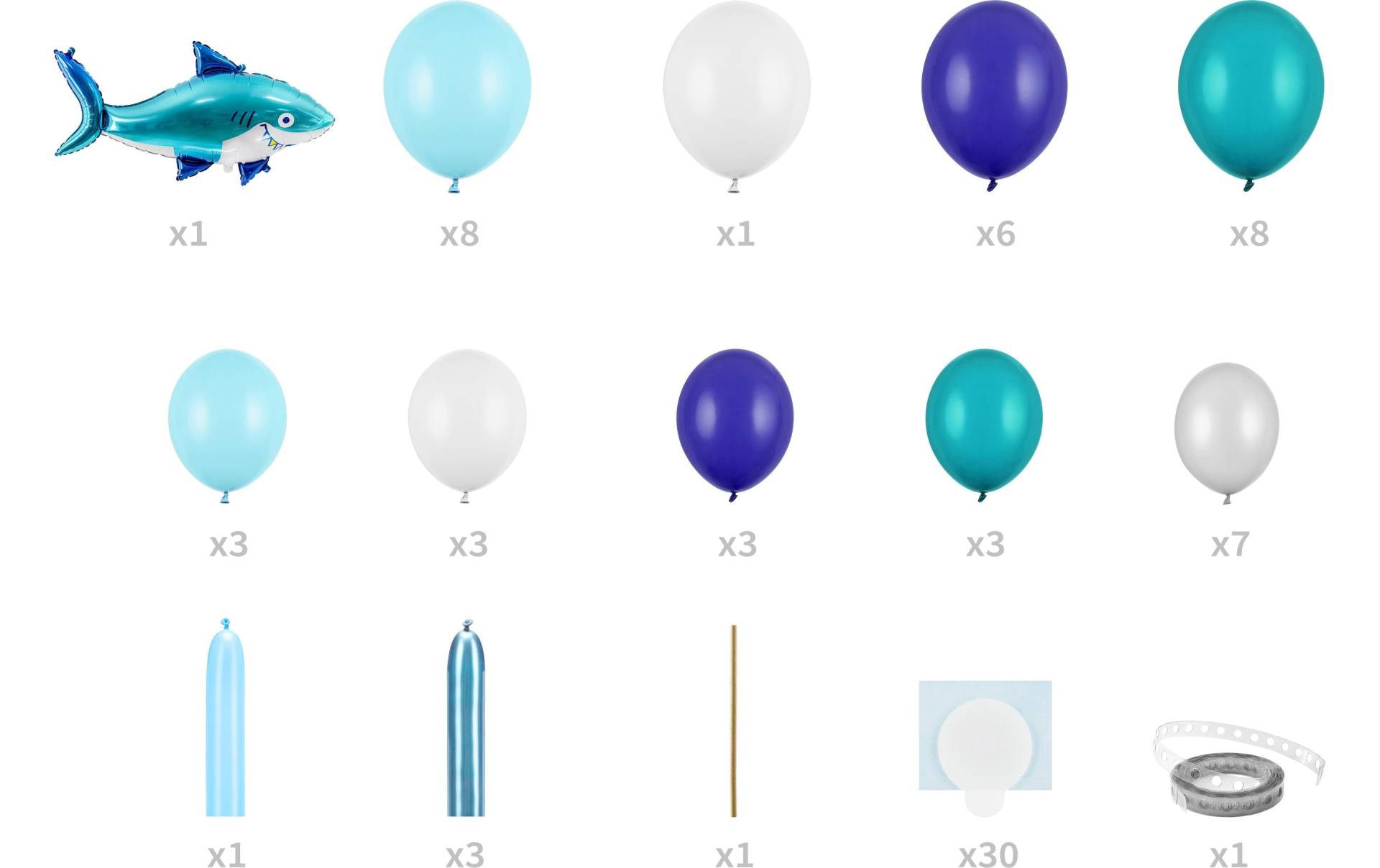 partydeco Luftballon »Luftballon Hai Blau, 150« von partydeco