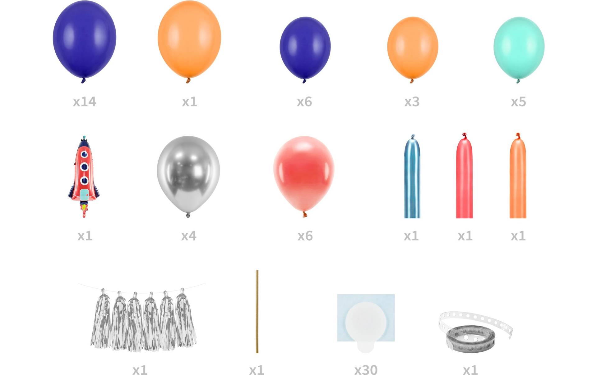 partydeco Luftballon »Luftballon Rakete Mehrfar«