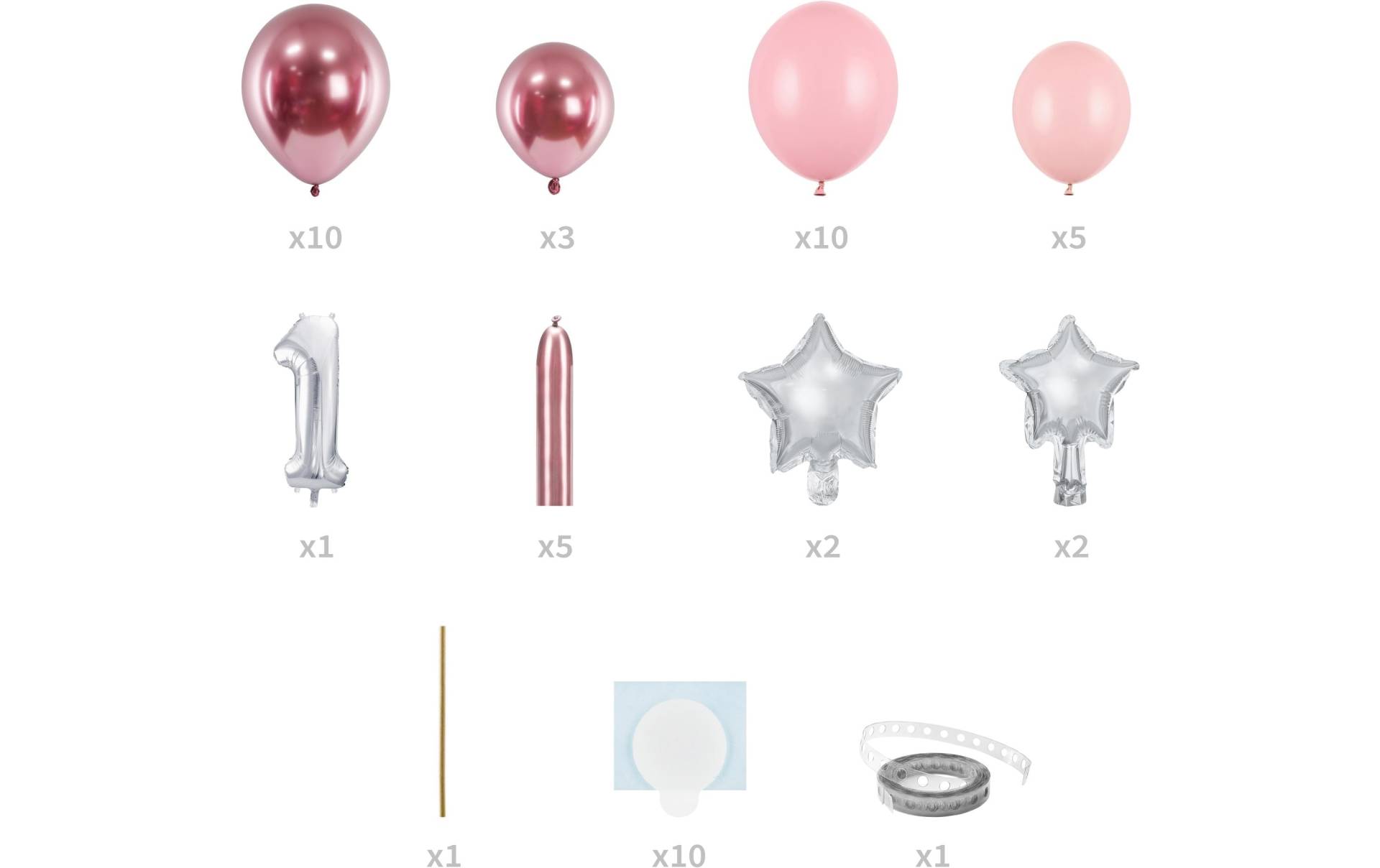 partydeco Luftballon »Luftballon Zahl Rosa« von partydeco