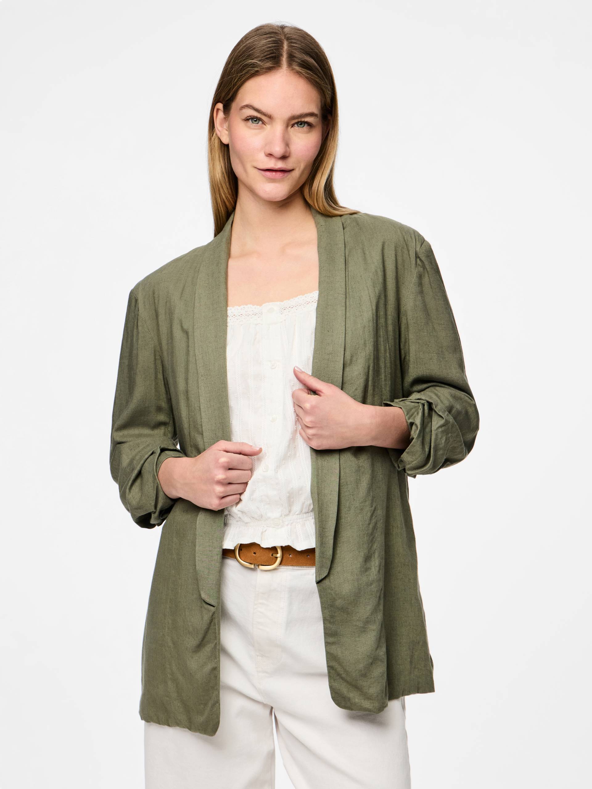 pieces Longblazer »PCPIA BOSELLA BLAZER WVN NOOS«, mit Leinen pieces Longblazer »PCPIA BOSELLA BLAZER WVN NOOS«, mit Leinen von pieces
