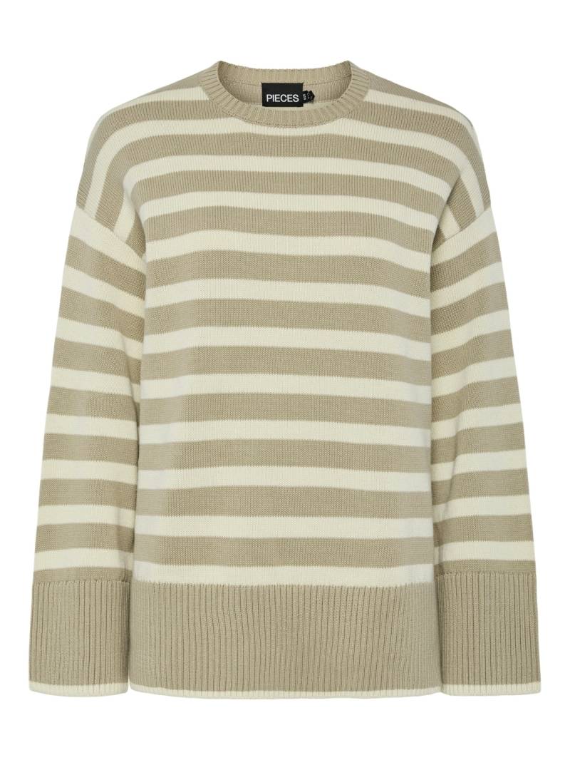 pieces Rundhalspullover »PCAVA LS O-NECK SLIT KNIT NOOS« von pieces