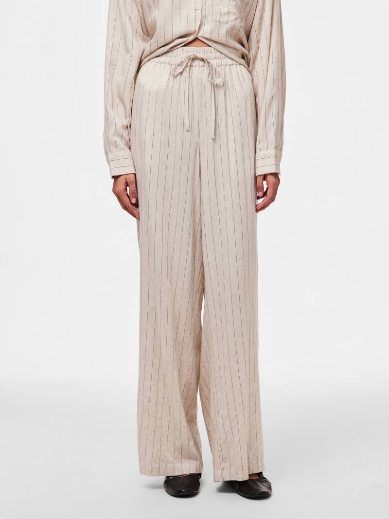 pieces Schlupfhose »PCPIA HW WIDE PANTS WVN NOOS«, mit Leinen von pieces