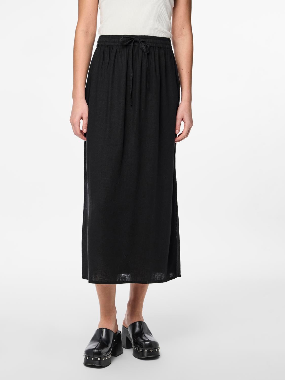 pieces Sommerrock »PCPIA MW ANKLE SKIRT WVN NOOS«, mit Leinen von pieces