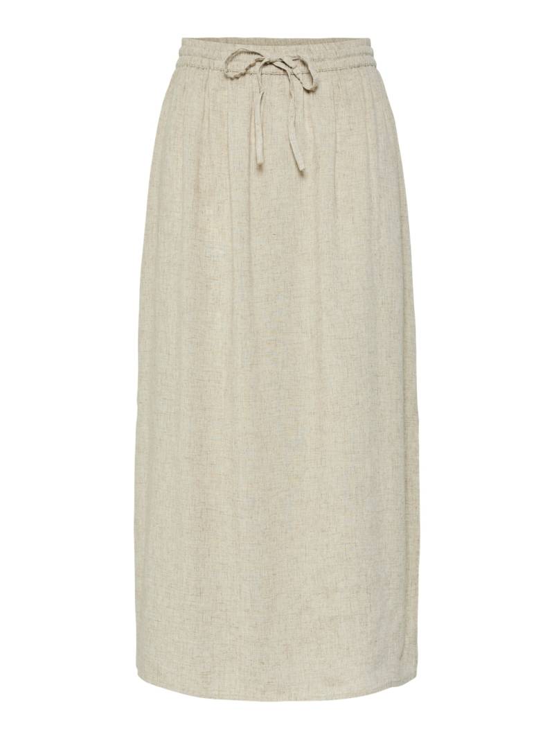 pieces Sommerrock »PCPIA MW ANKLE SKIRT WVN NOOS«, mit Leinen von pieces