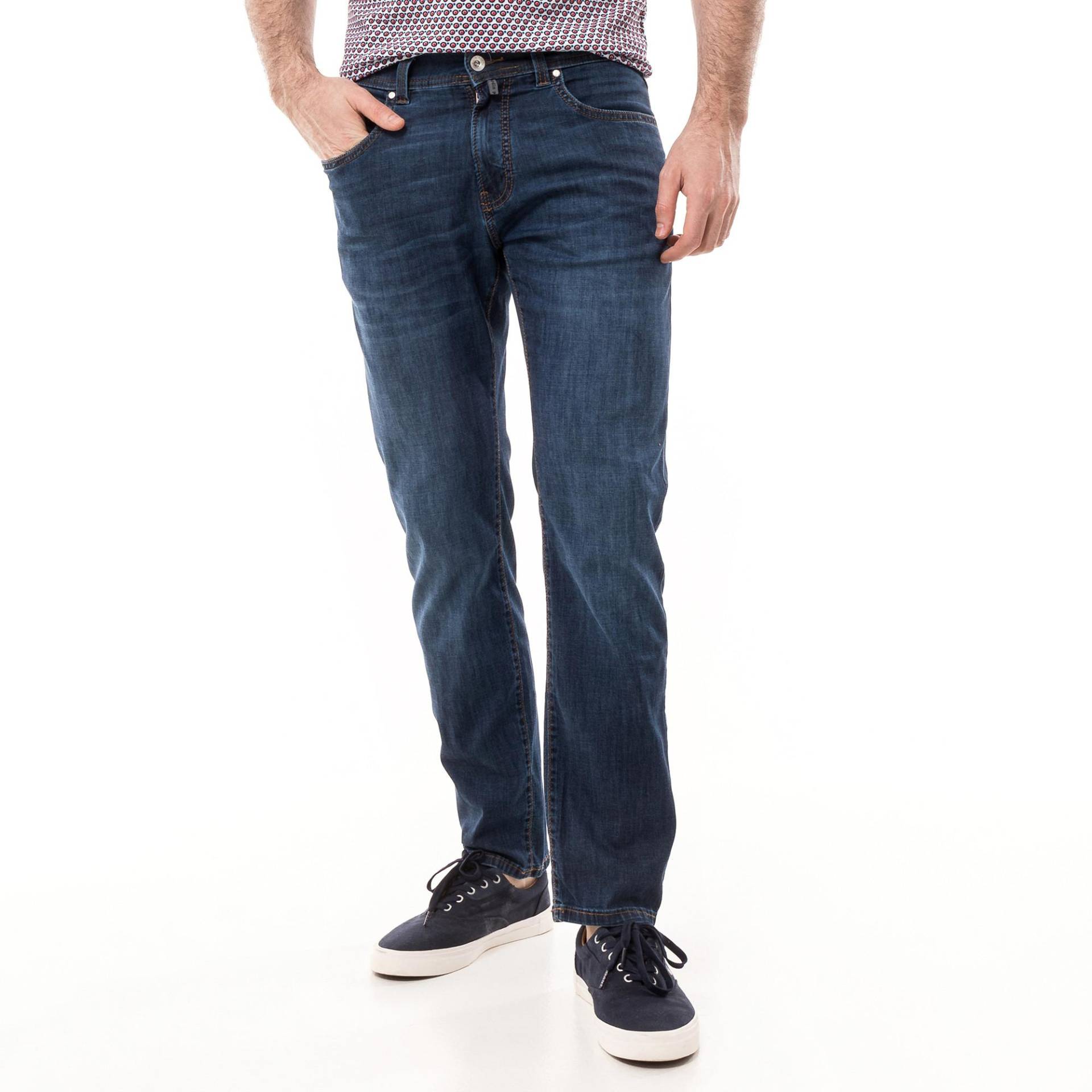 Hose, Tapered Fit Herren Blau L32/W33 von pierre cardin